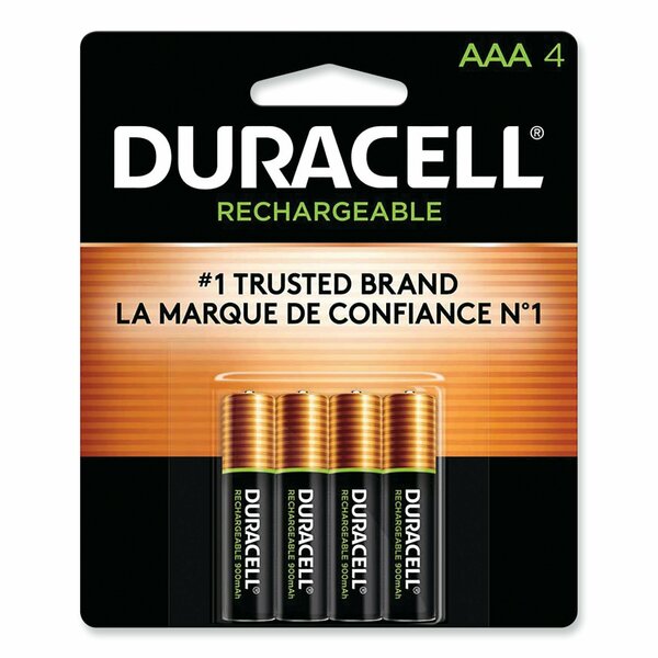 Duracell Rechargeable StayCharged NiMH Batteries, AAA, PK4 DX2400B4N
